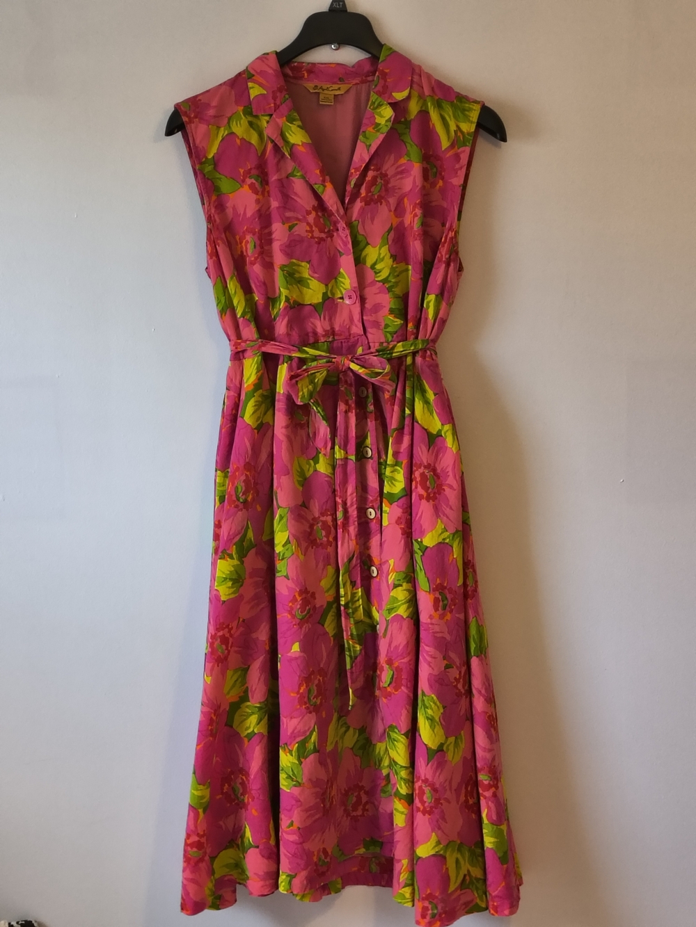 April Cornell Cotton Floral Sleeveless Shirt Dress with Belt